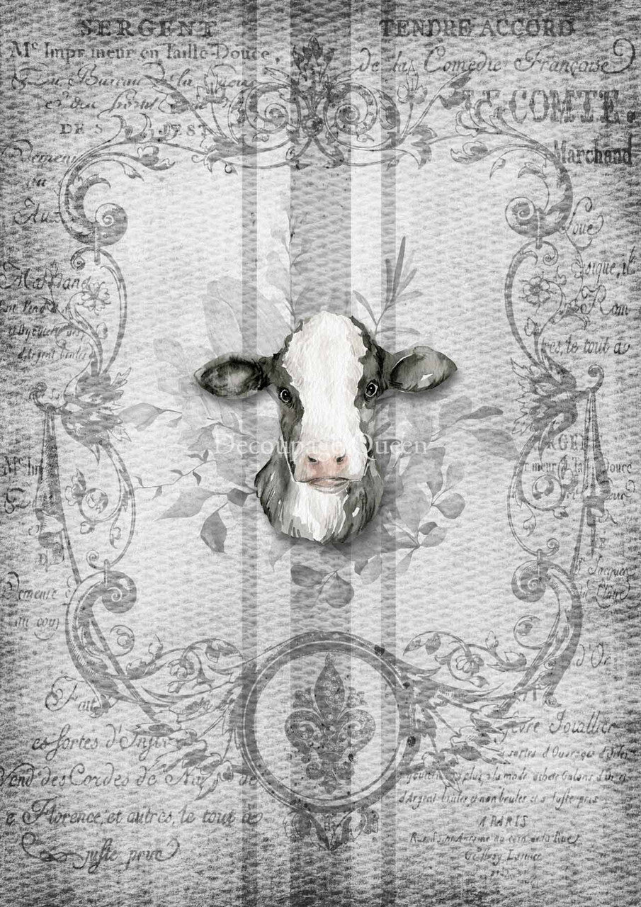 Decoupage Queen Grain Sack Cow