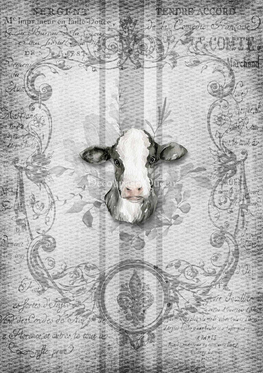 Decoupage Queen Grain Sack Cow