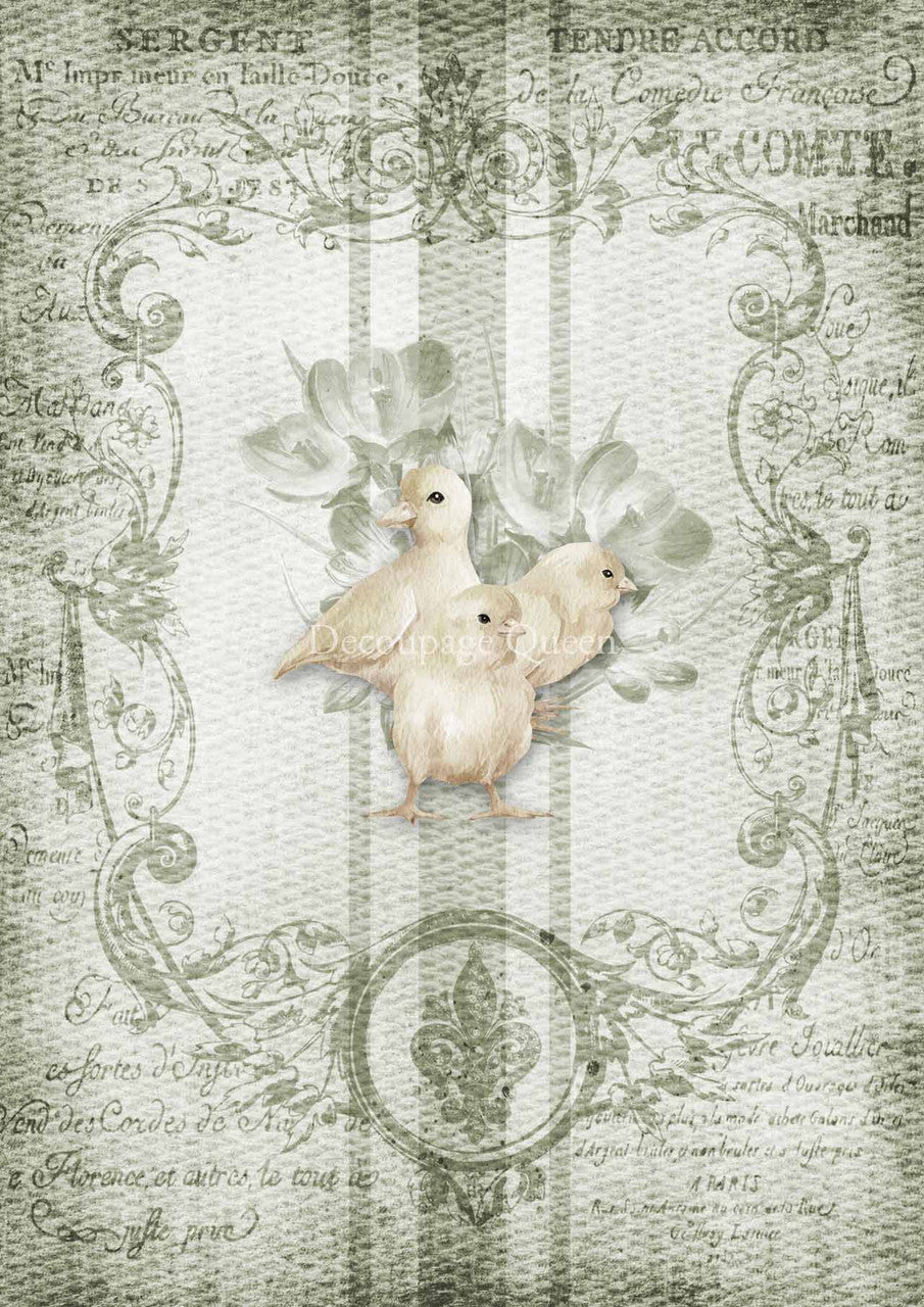 Decoupage Queen Grain Sack Chicks
