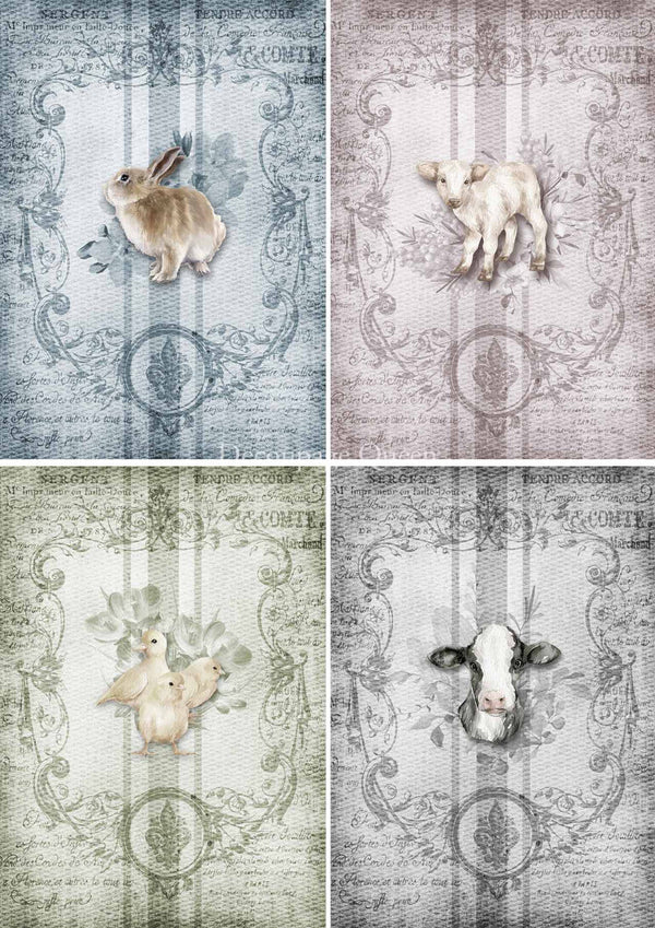 Decoupage Queen Spring Animals 4 Pack