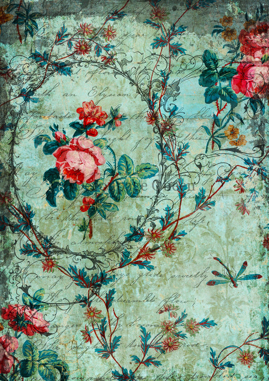 Decoupage Queen Sweet and Sassy Vintage Floral Pop Rice Paper
