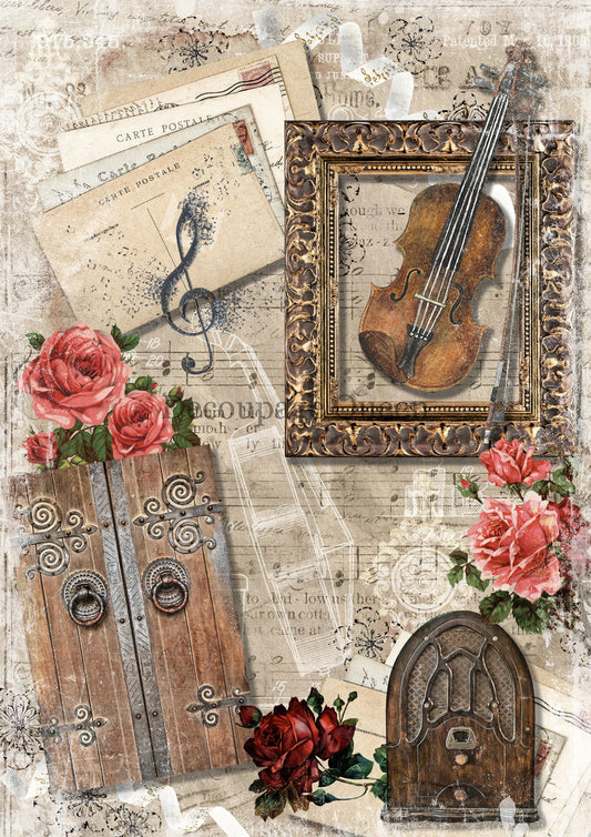 Decoupage Queen Autumn Violin Rice Paper