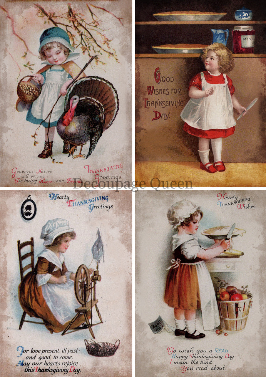 Decoupage Queen Thanksgiving Greetings Rice Paper