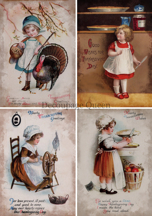 Decoupage Queen Thanksgiving Greetings Rice Paper