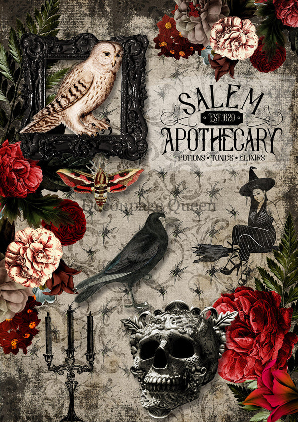 Decoupage Queen Salem Apothecary Rice Paper Ltd Edition