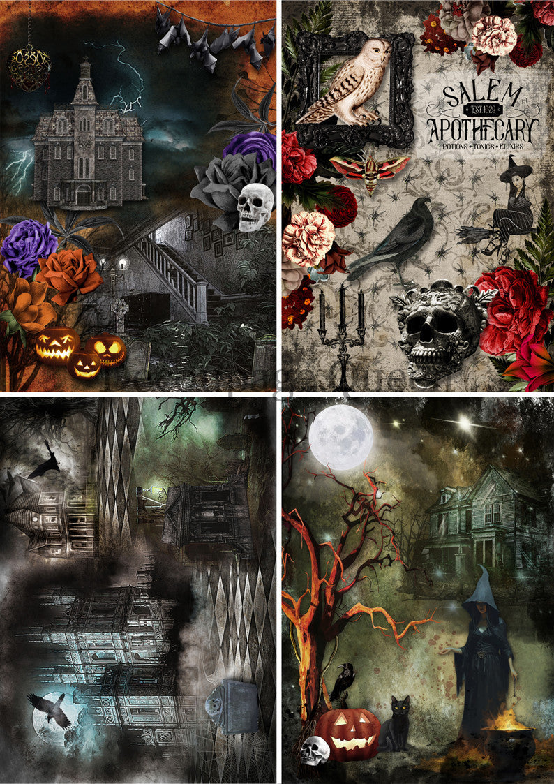 Decoupage Queen Halloween 4 Pack Rice Paper