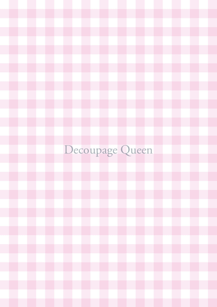 Decoupage Queen Pink Gingham Rice Paper