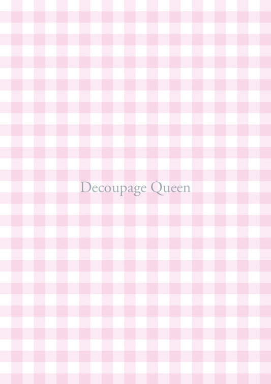 Decoupage Queen Pink Gingham Rice Paper