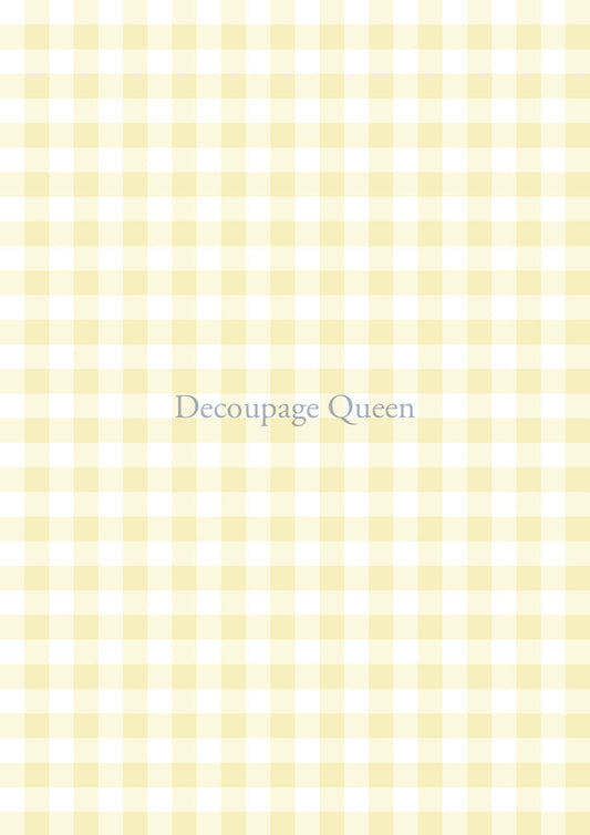 Decoupage Queen Yellow Gingham Rice Paper