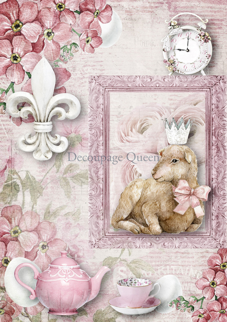 Decoupage Queen Easter Lamb Rice Paper