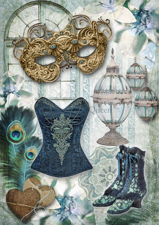 Decoupage Queen Carnivale Rice Paper
