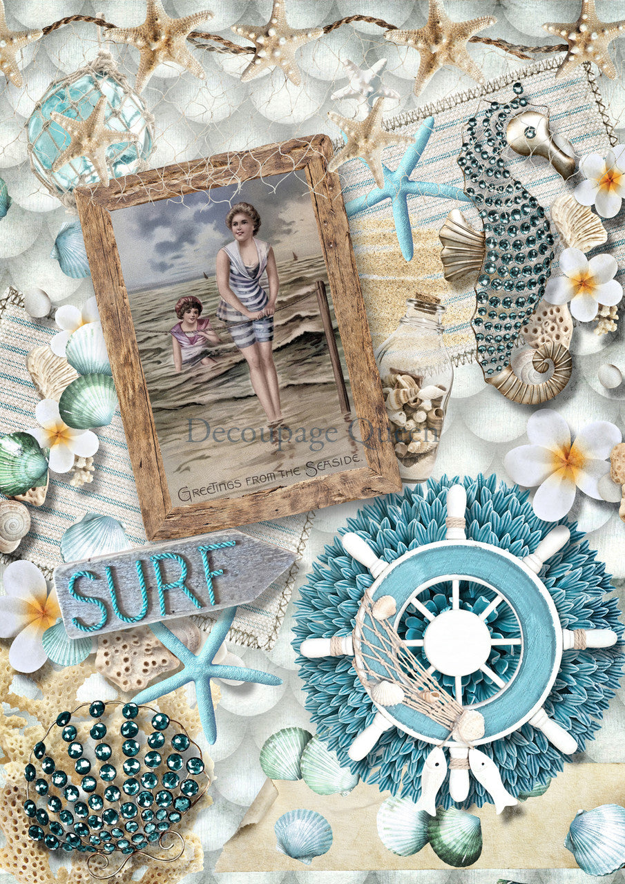 Decoupage Queen Surf and Sea Rice Paper