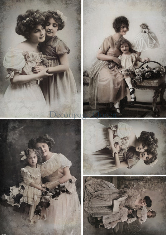 Decoupage Queen Moms and Daughters Rice Paper