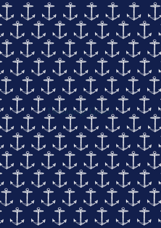 Decoupage Queen Patterned Anchors Rice Paper