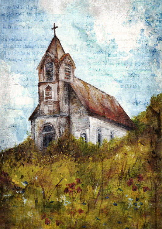 Decoupage Queen Teresa Rene Art - Set on a Hill