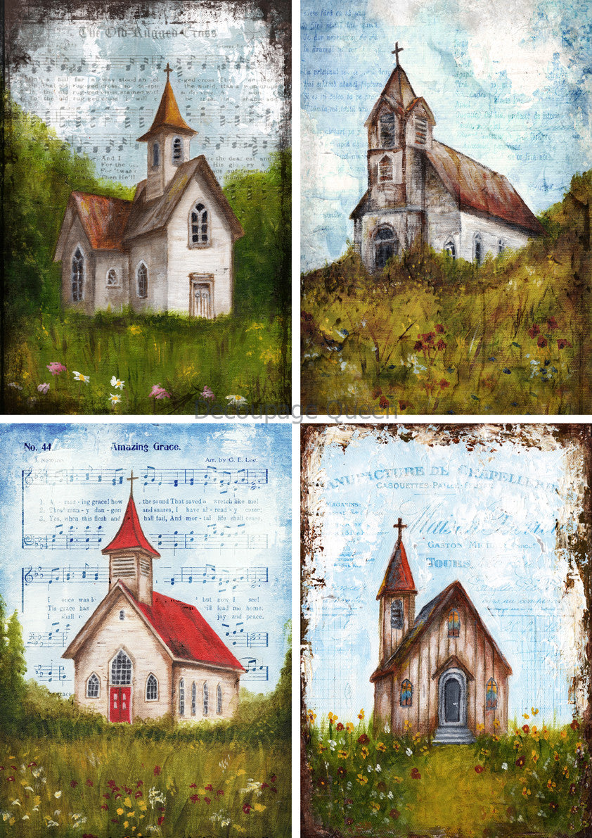 Decoupage Queen Teresa Rene Art - The Four Churches