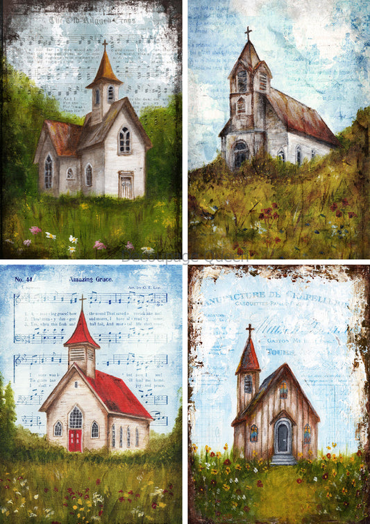 Decoupage Queen Teresa Rene Art - The Four Churches