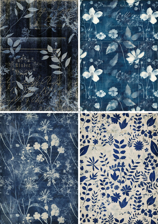 Decoupage Queen Indigo Botanicals 4 Pack
