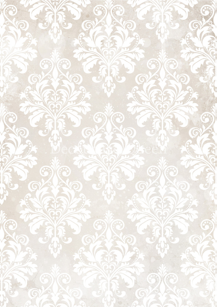 Vellum Paper - Decoupage Queen Cream Damask Vellum Paper