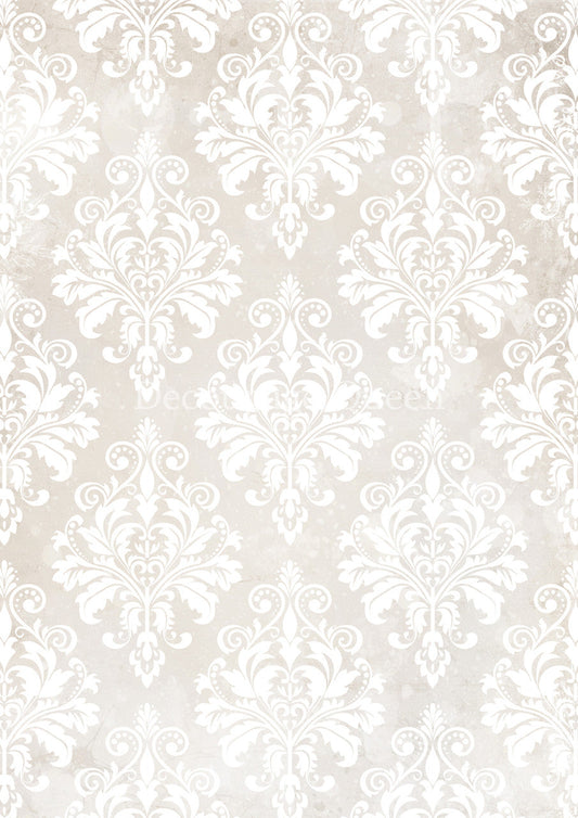 Vellum Paper - Decoupage Queen Cream Damask Vellum Paper