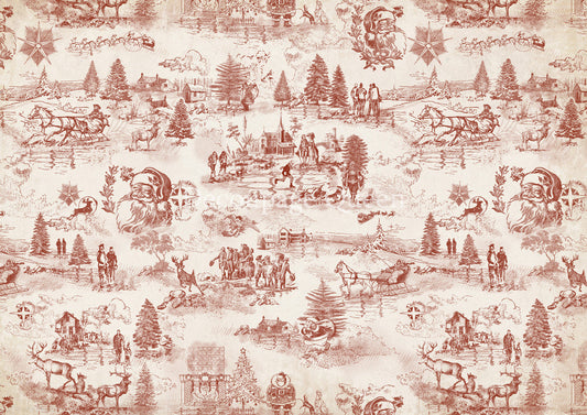 Decoupage Queen Christmas Toile Rice Paper