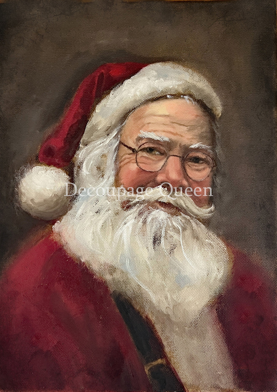 Decoupage Queen Teresa Rene Art - Santa Portrait Rice Paper