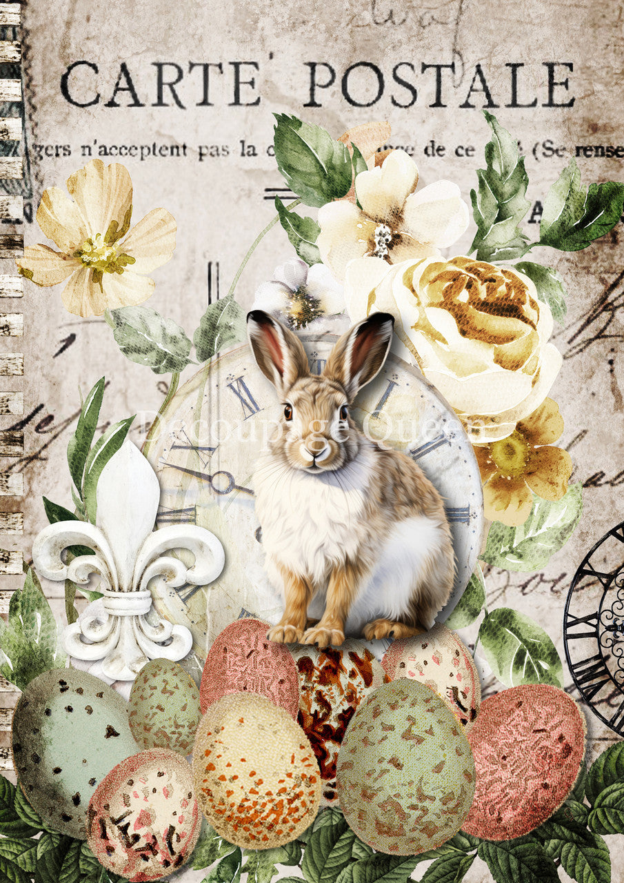 Decoupage Queen Rice Paper - Easter Postcard