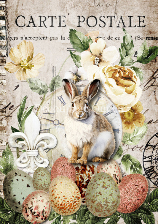 Decoupage Queen Rice Paper - Easter Postcard