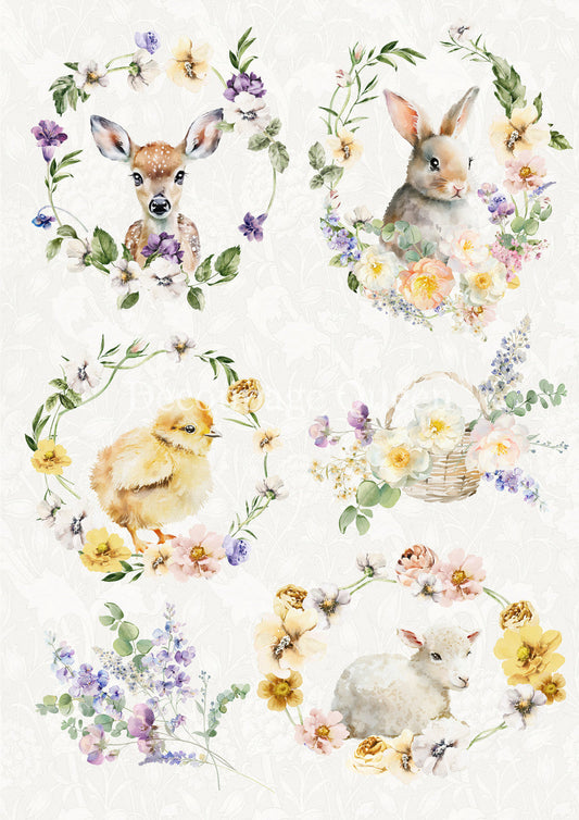 Decoupage Queen Rice Paper - Spring Animals