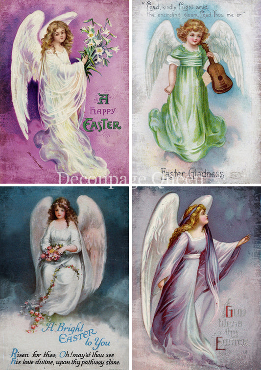 Decoupage Queen Rice Paper - Blessed Angels Four Pack
