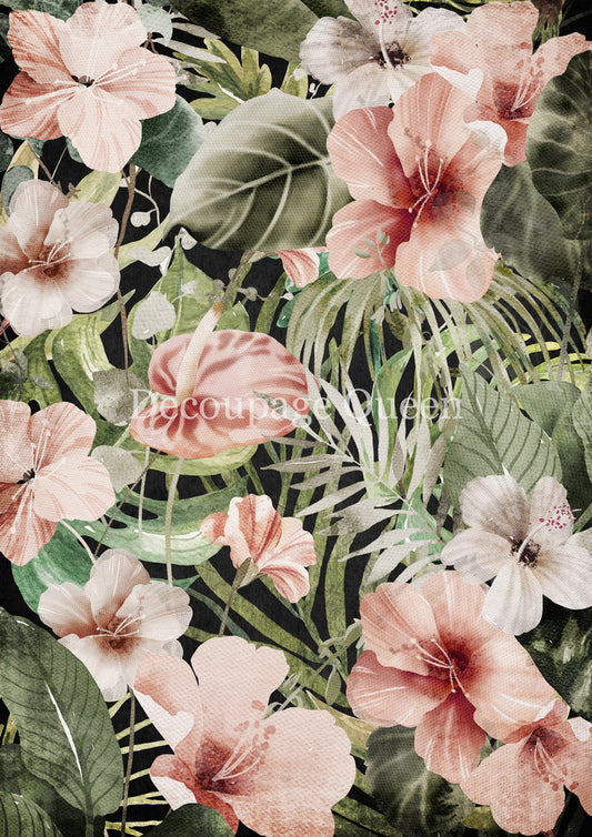Decoupage Queen Rice Paper - Hibiscus