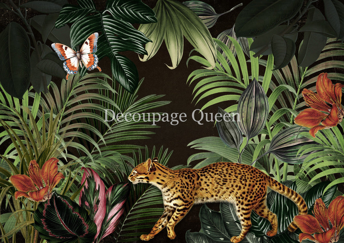Decoupage Queen Rice Paper - Wild Cat Size