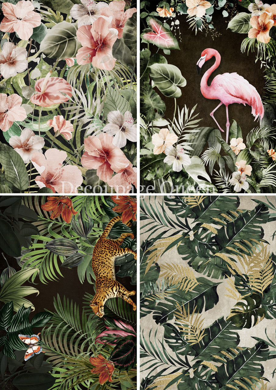 Decoupage Queen Rice Paper - Tropical 4 Pack