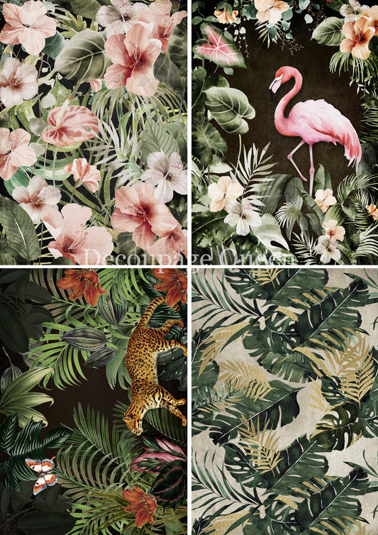 Decoupage Queen Rice Paper - Tropical 4 Pack