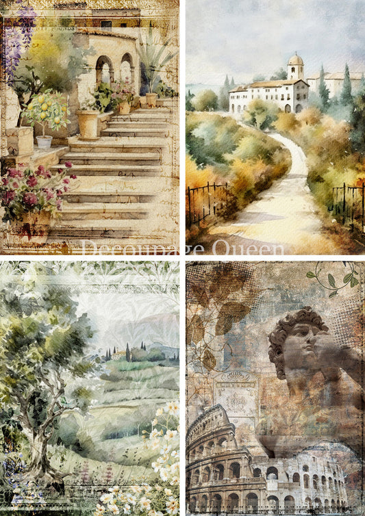 Decoupage Queen Rice Paper - Italian 4 Pack