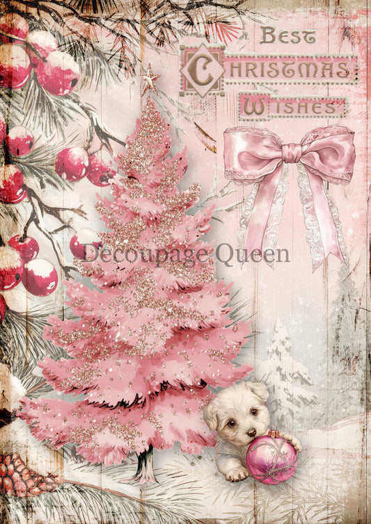 Decoupage Queen Best Christmas Wishes Rice Paper
