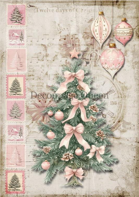 Decoupage Queen Pink Trimmings Rice Paper