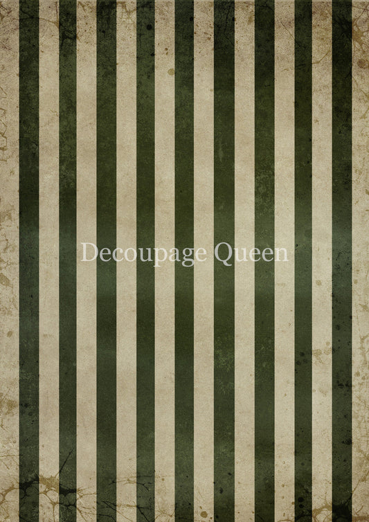 Decoupage Queen Mossy Stripes Rice Paper (Bonus Paper Fall & Nature Pack)