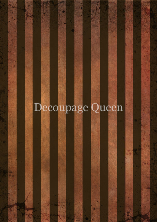 Large Format - Decoupage Queen Orange and Brown Stripes Rice Paper