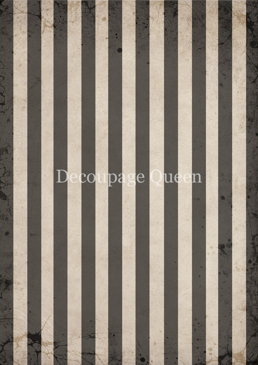 Decoupage Queen Gray and Tan Stripes Rice Paper