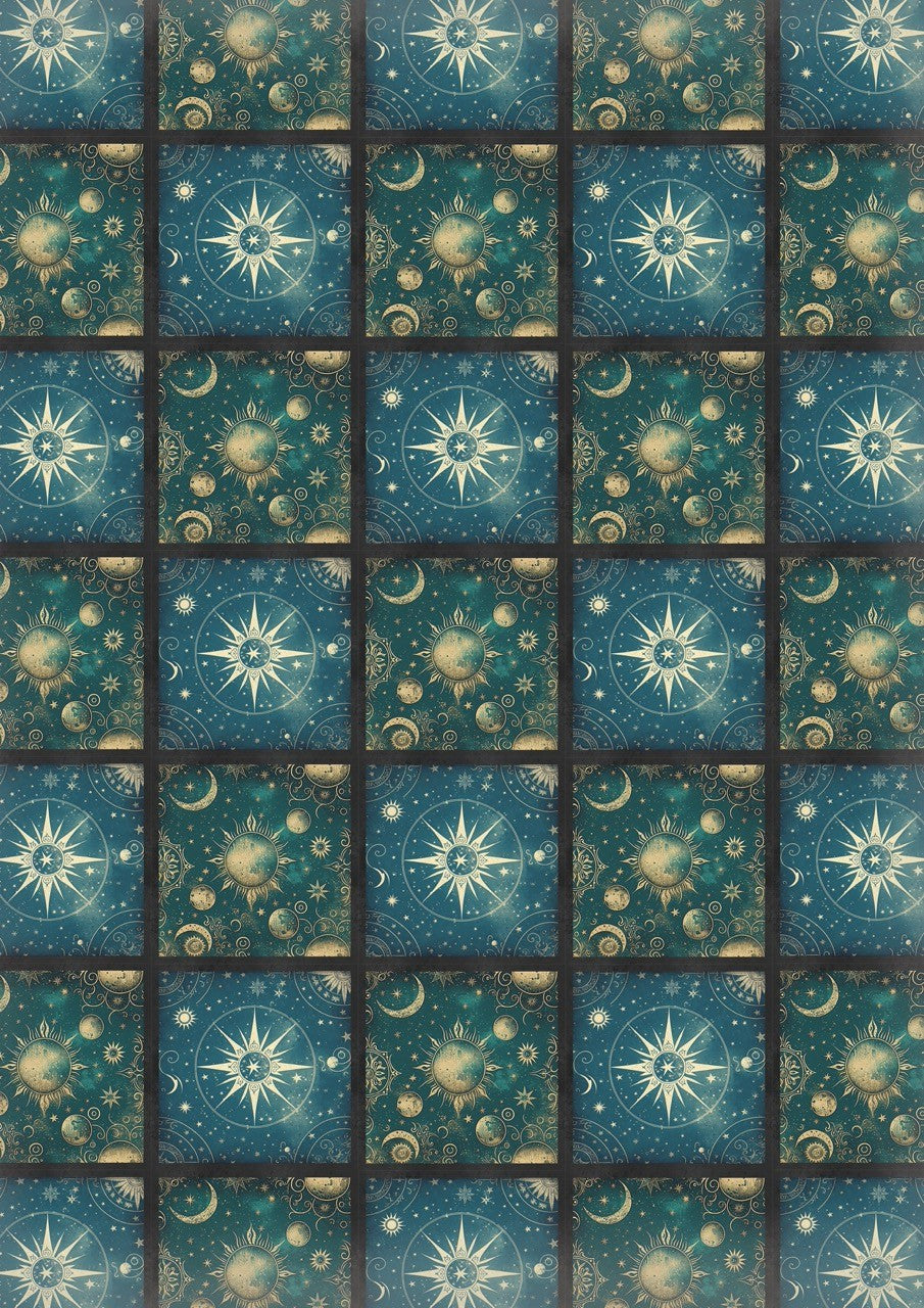 Celestial Tile Pattern Rice Paper - Iveta Ziedina