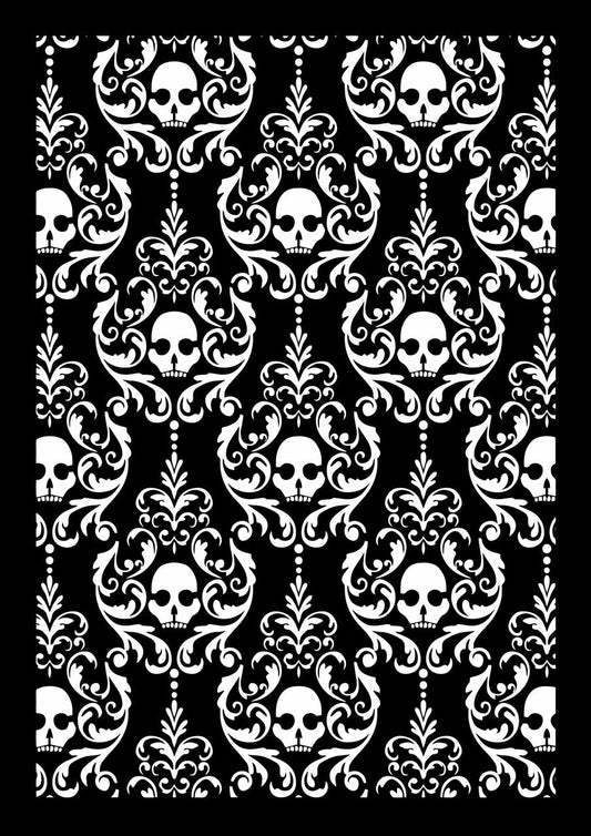 Decoupage Queen Elegant Skulls Stencil
