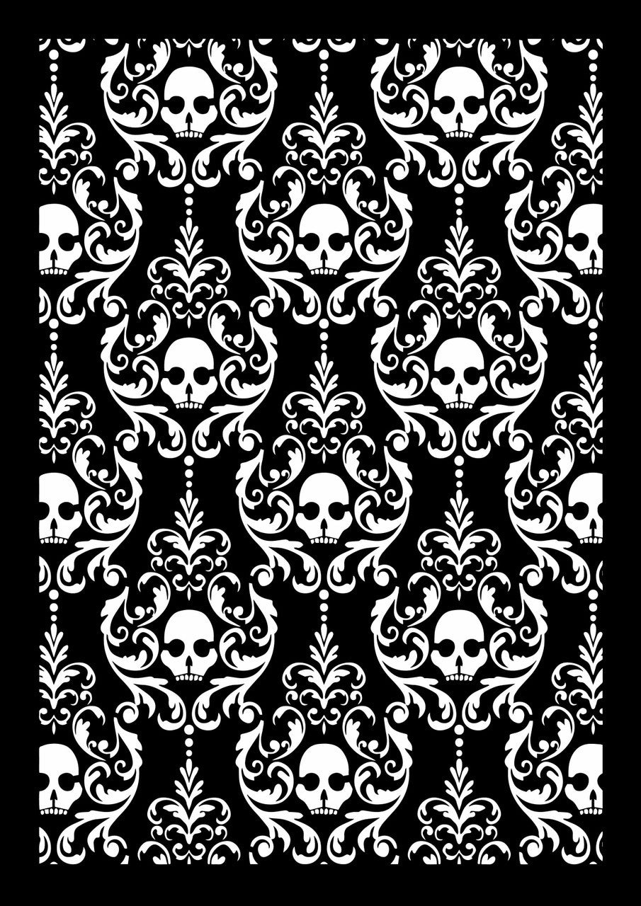 Decoupage Queen Elegant Skulls Stencil