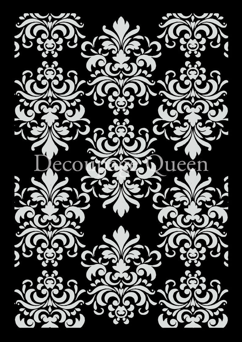 (3 Pack) Decoupage Queen Spring Damask Stencil