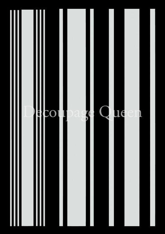 Decoupage Queen grain sack stripes stencil with varied vertical stripe pattern