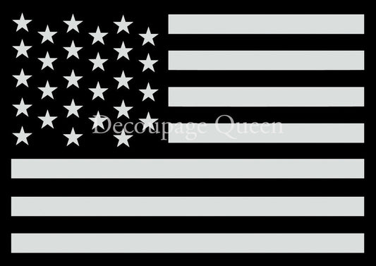 Decoupage Queen stars and stripes stencil with American flag design