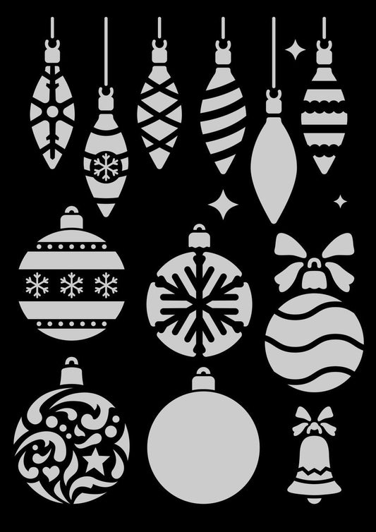 (3 Pack) Decoupage Queen Stencil - Christmas Ornaments