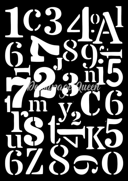 (3 Pack) Decoupage Queen Stencil - Number Collage