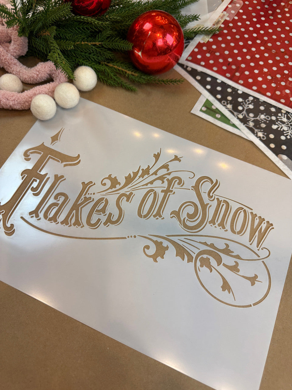 ellen j goods "Flakes of Snow" Stencil NEW!!
