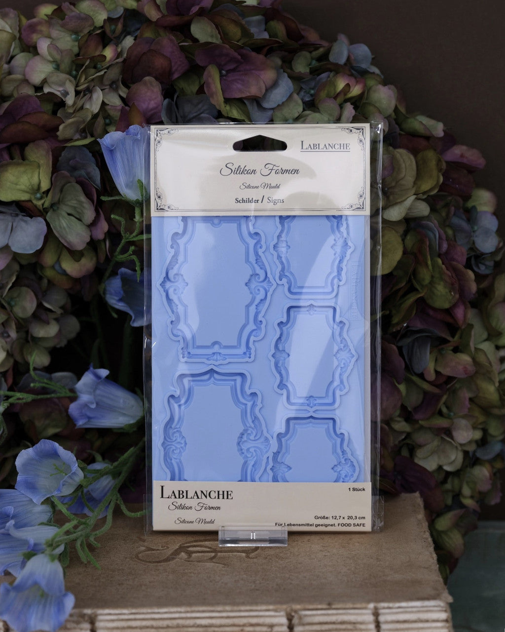 LaBlanche Signs silicone mould with ornate plaque and label shapes